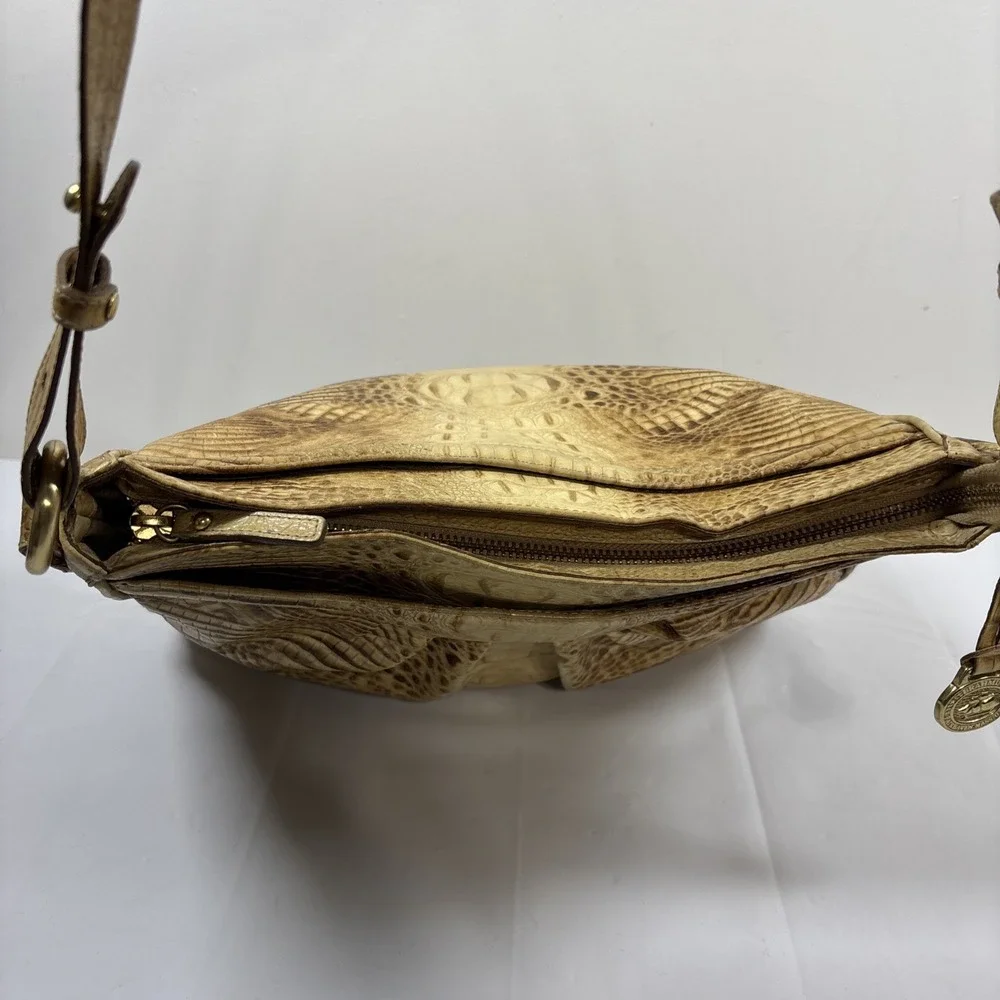 VTG Brahmin Sunburst‎ Melbourne Croc Embossed Leather Shoulder Hobo HandBag Y2K
